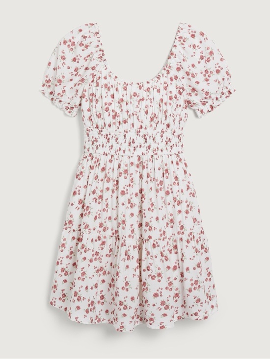 Hollister Pants - Hollister White Floral Tiered Romper with Pink Rose Print
